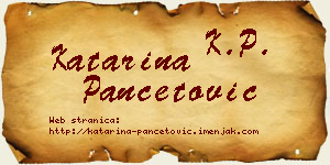 Katarina Pančetović vizit kartica